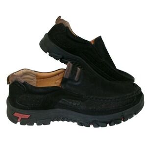 Mostelo Men's Black Suede Leather Slip On Shoes EU 46 US 12